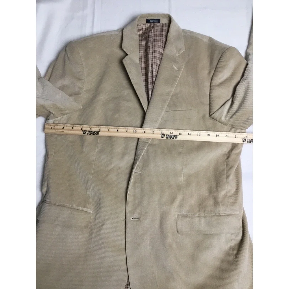 Saddlebred‎ Corduroy Blazer Jacket Tan Two Button Sport Coat Men's Size 44R